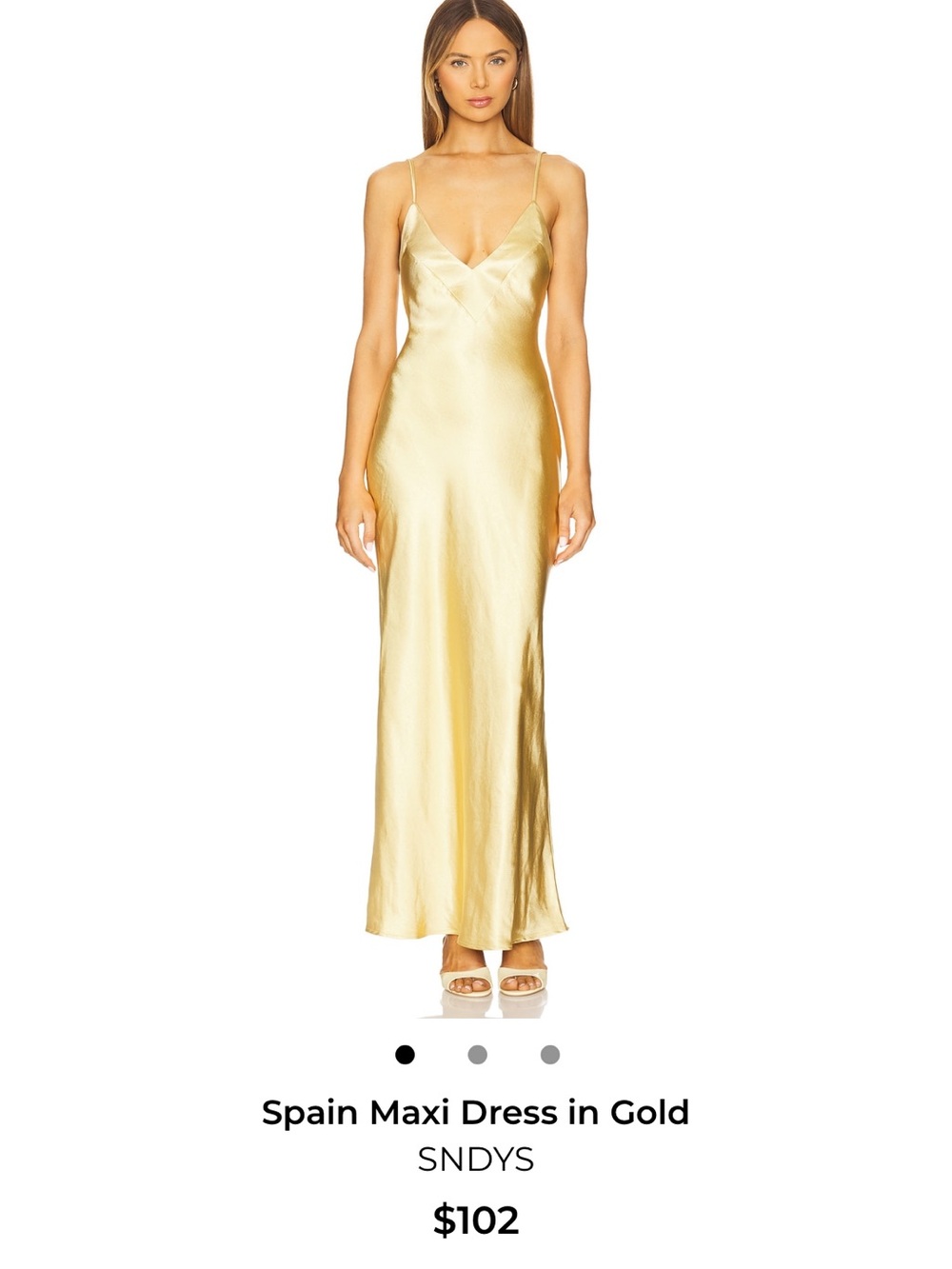 SNDYS Spain Maxi Dress in Gold